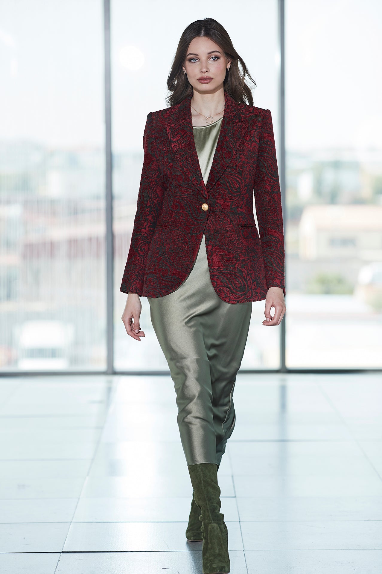 BLAZER JAQCUARD MERLOT SCOTLAND FLOWER - THE EXTREME COLLECTION