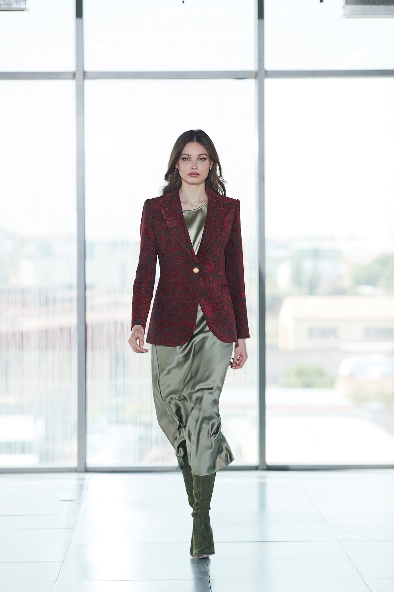 BLAZER JAQCUARD MERLOT SCOTLAND FLOWER - THE EXTREME COLLECTION