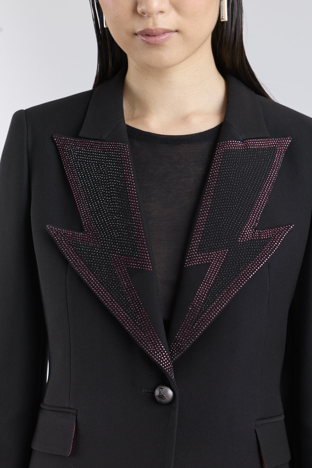 Blazer Joya Negro Hikaru - Sastrería de Autor en Crepe - THE EXTREME COLLECTION