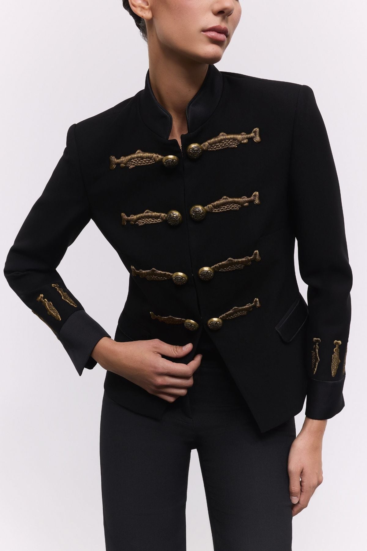 Blazer militar negro bordada Nuvola - Edición Limitada - THE EXTREME COLLECTION
