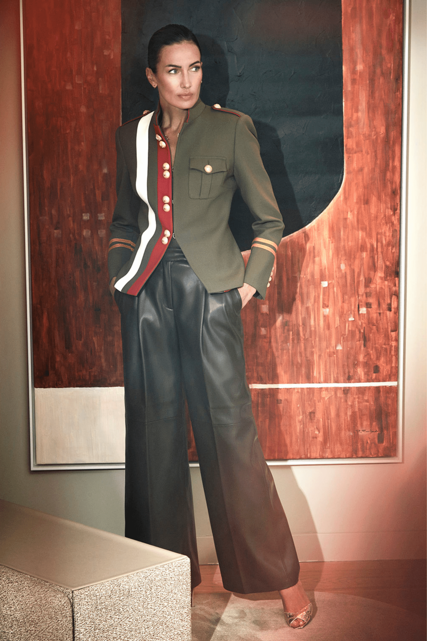 BLAZER MILITAR OLIVA CLAUDIA LONDON - THE EXTREME COLLECTION