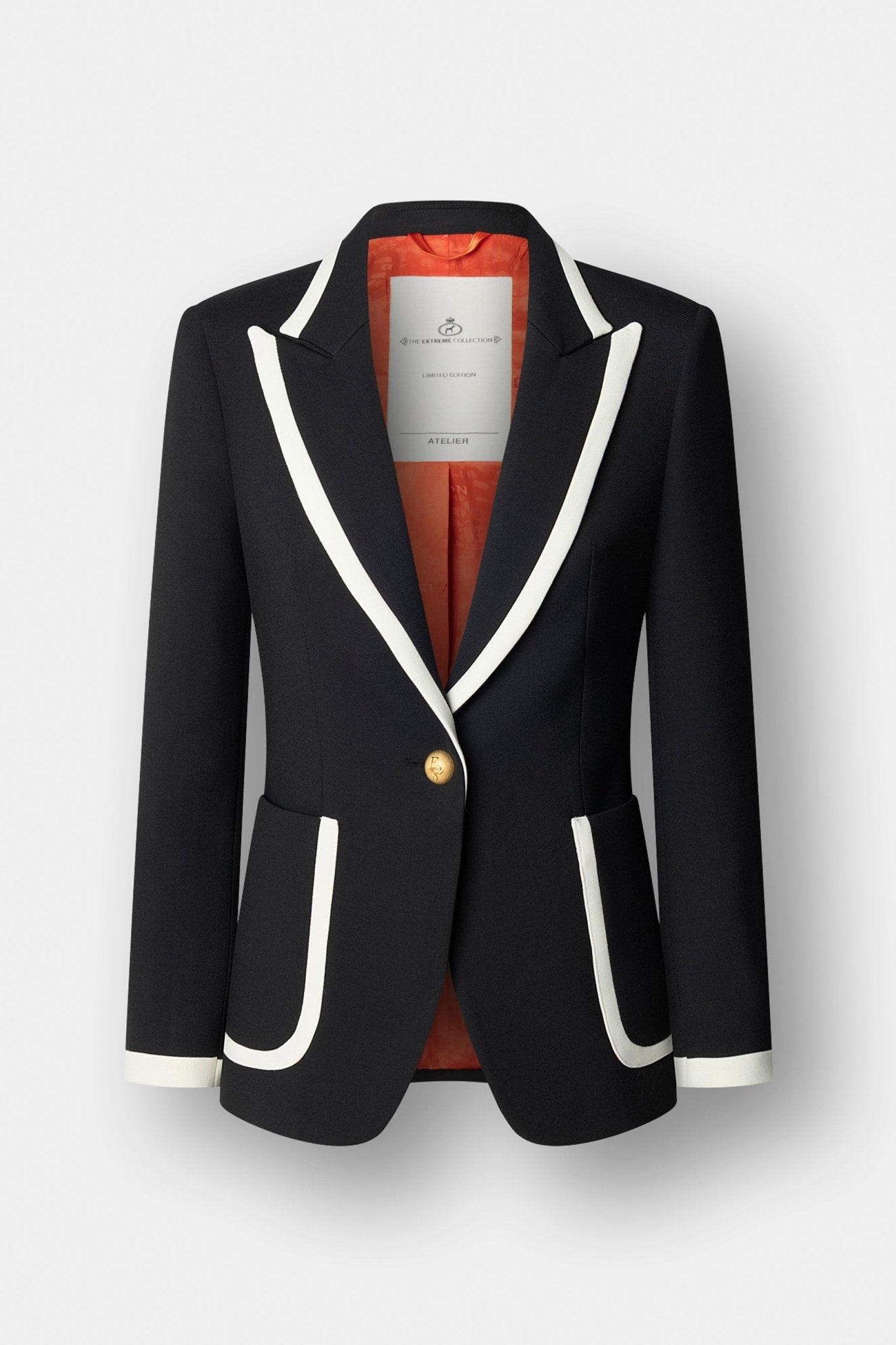 Blazer negra con vivos en contraste Laurent de The Extreme Collection en negro con ribetes blancos
