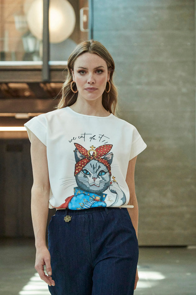 CAMISETA THEODORA CAT BLANCO