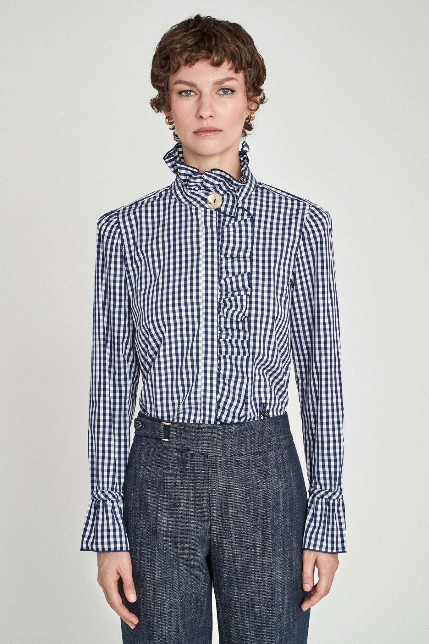 CAMISA CUADROS MARINO VOLANTE BOHEME - THE EXTREME COLLECTION