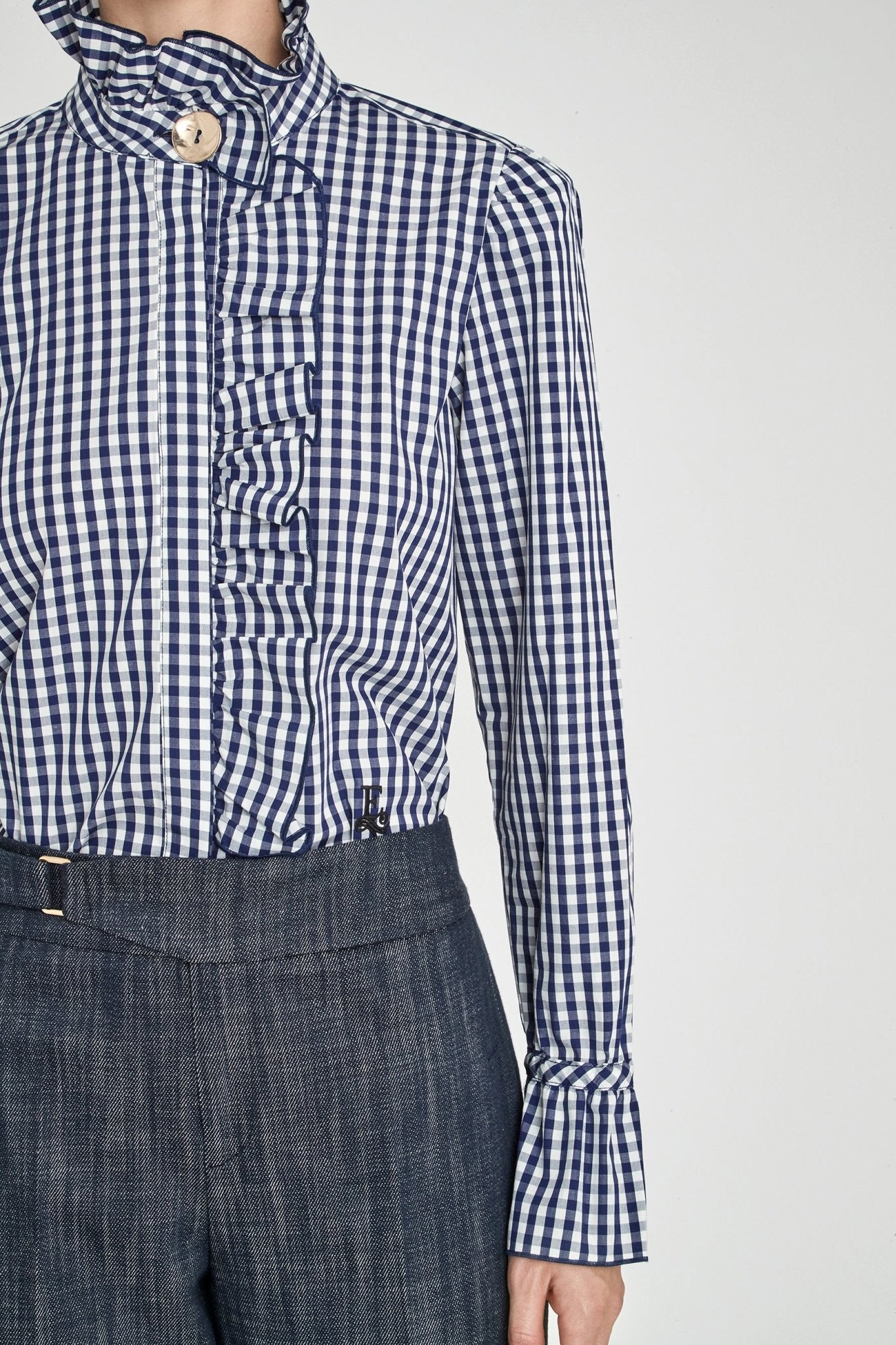 CAMISA CUADROS MARINO VOLANTE BOHEME - THE EXTREME COLLECTION