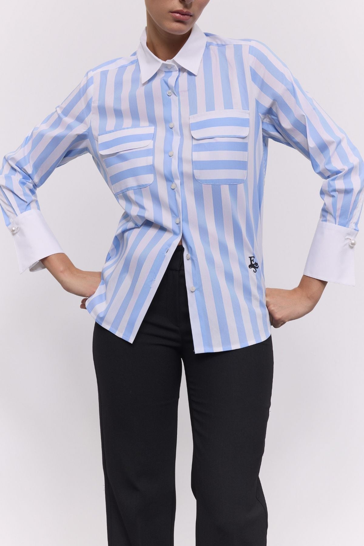 Camisa rayas celeste Gabrielle - Edición Limitada - THE EXTREME COLLECTION