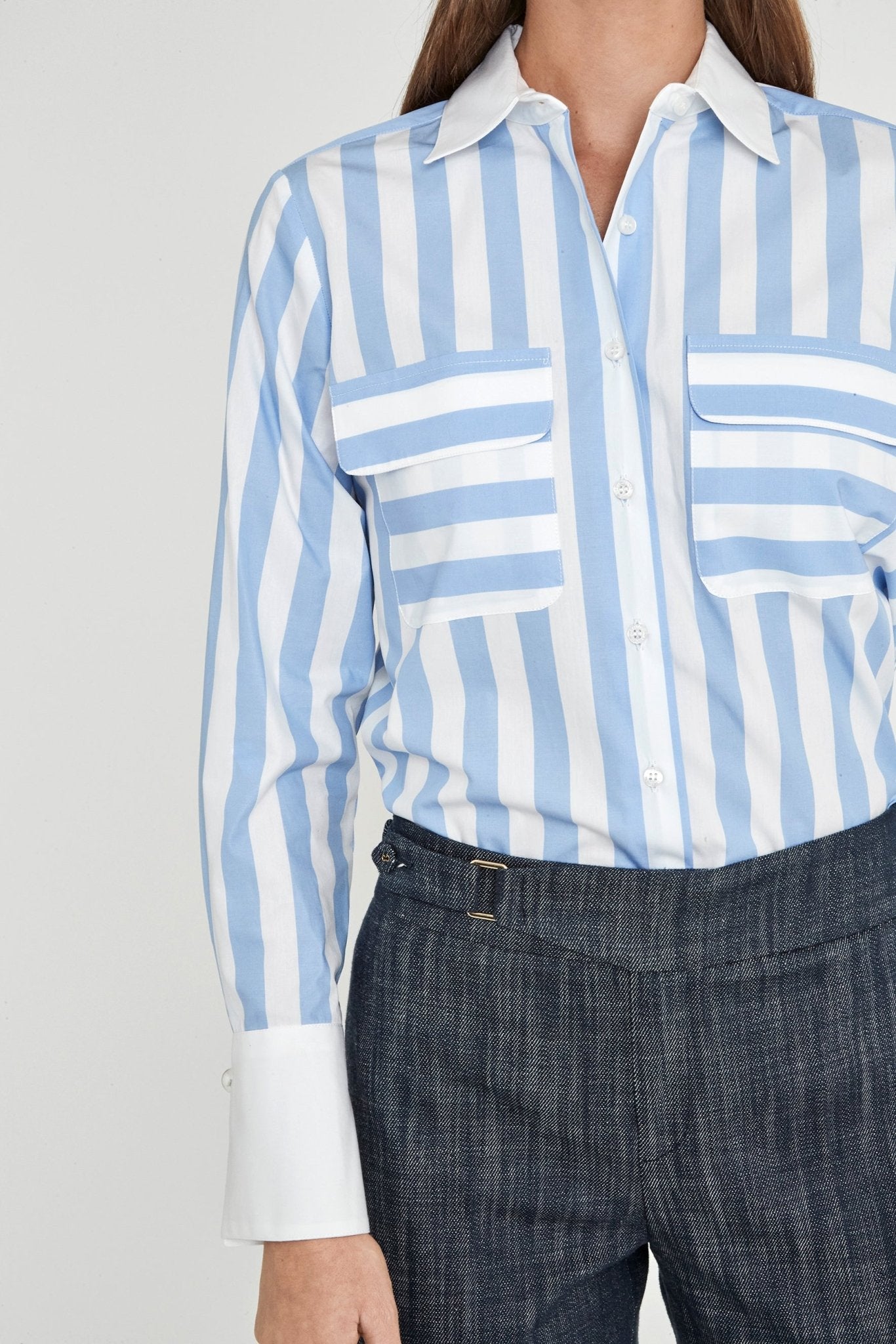 CAMISA RAYAS CELESTE GABRIELLE - THE EXTREME COLLECTION