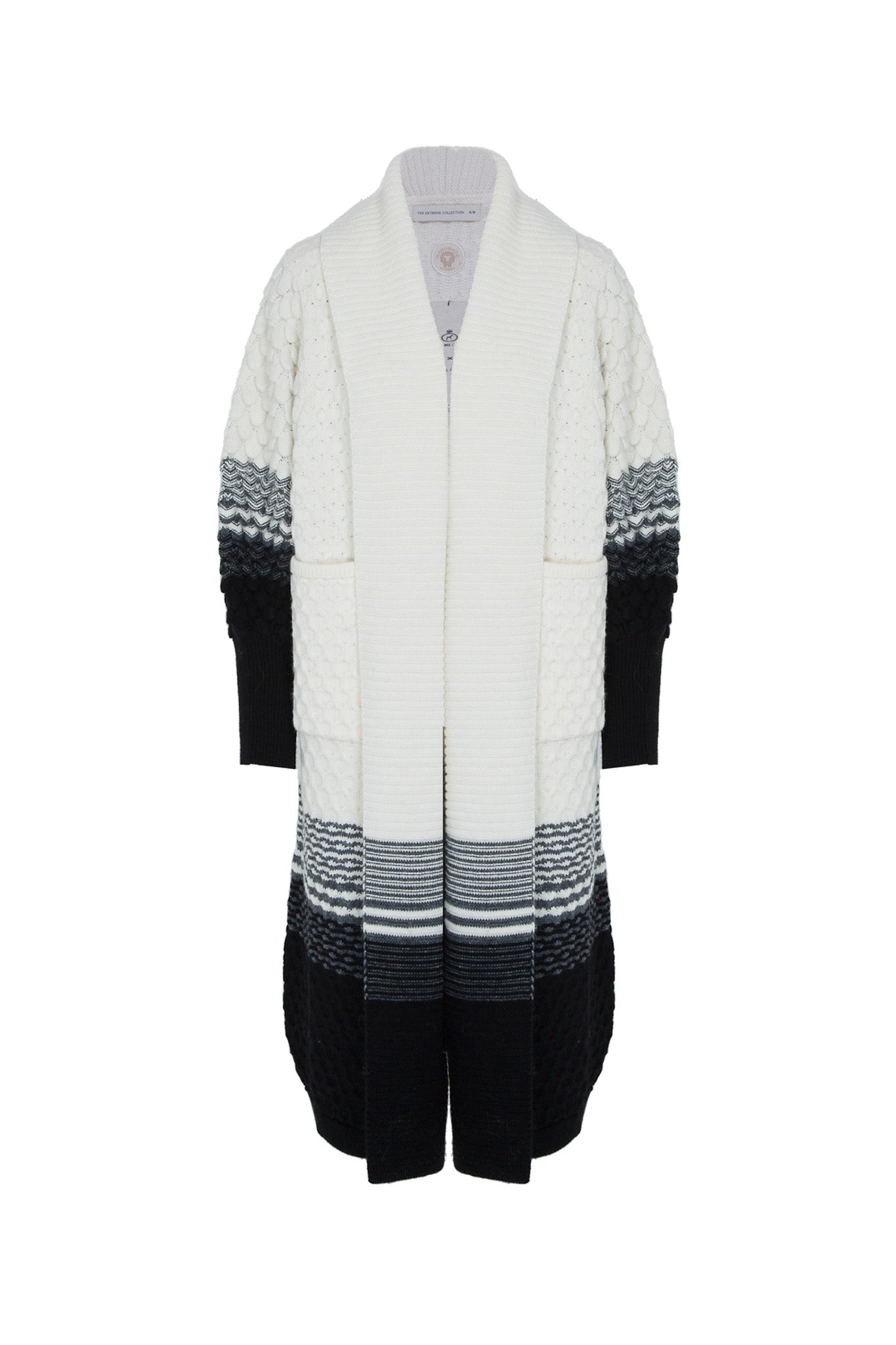 CARDIGAN LARGA ALPACA DAUPHINE BLANCO - THE EXTREME COLLECTION