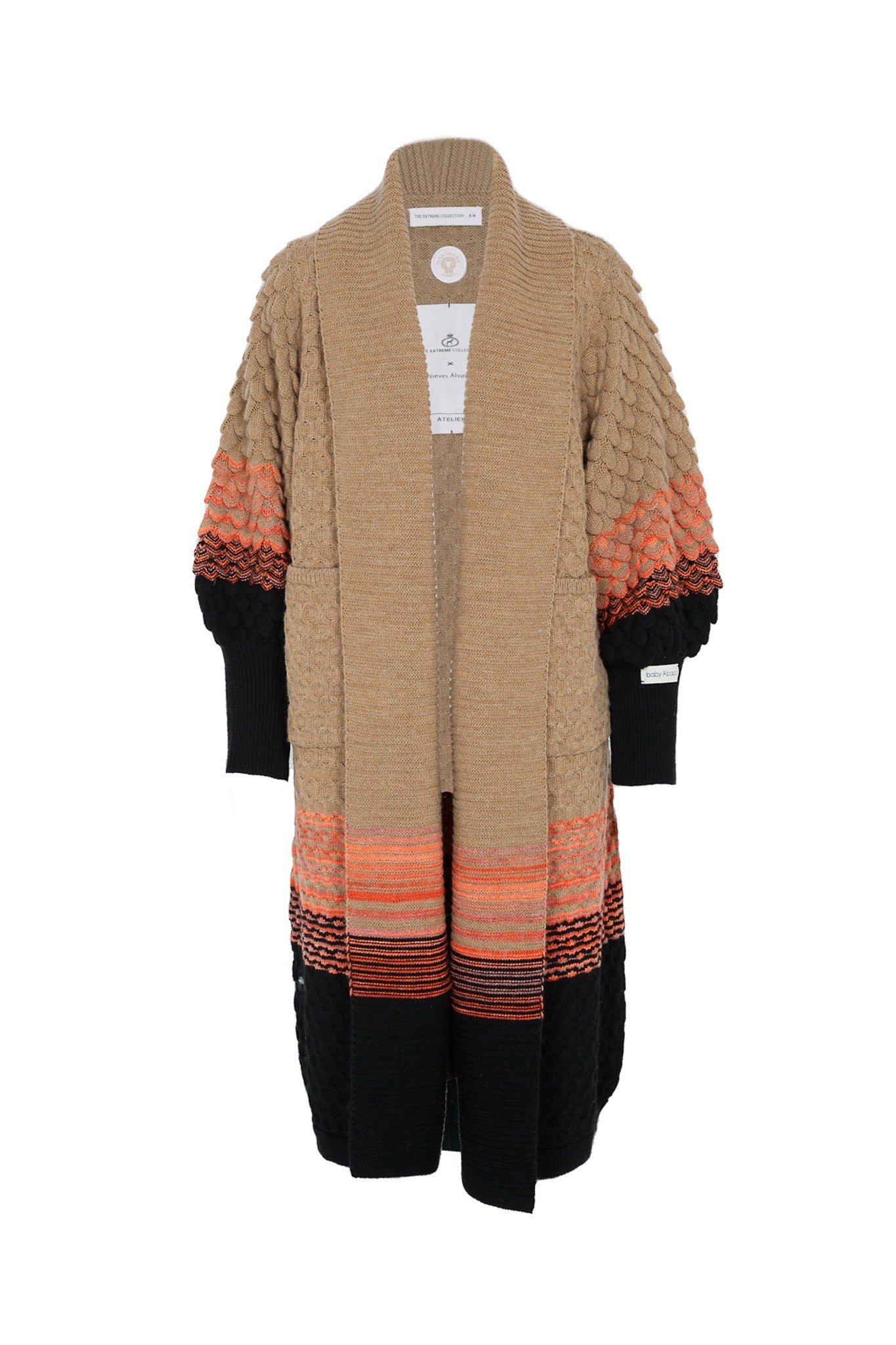 CARDIGAN LARGA ALPACA DAUPHINE CAMEL - THE EXTREME COLLECTION