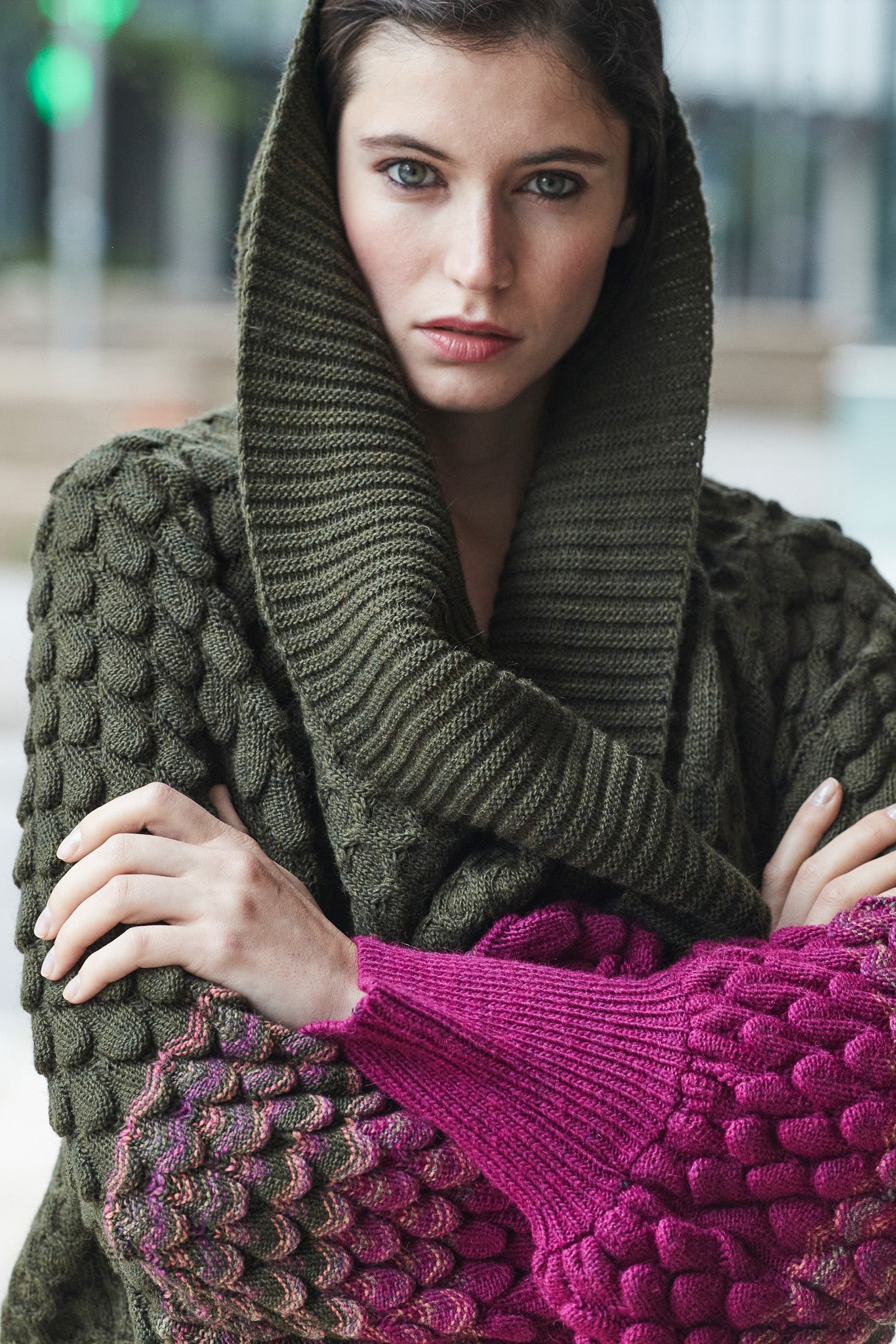 CARDIGAN LARGA ALPACA DAUPHINE VERDE - THE EXTREME COLLECTION