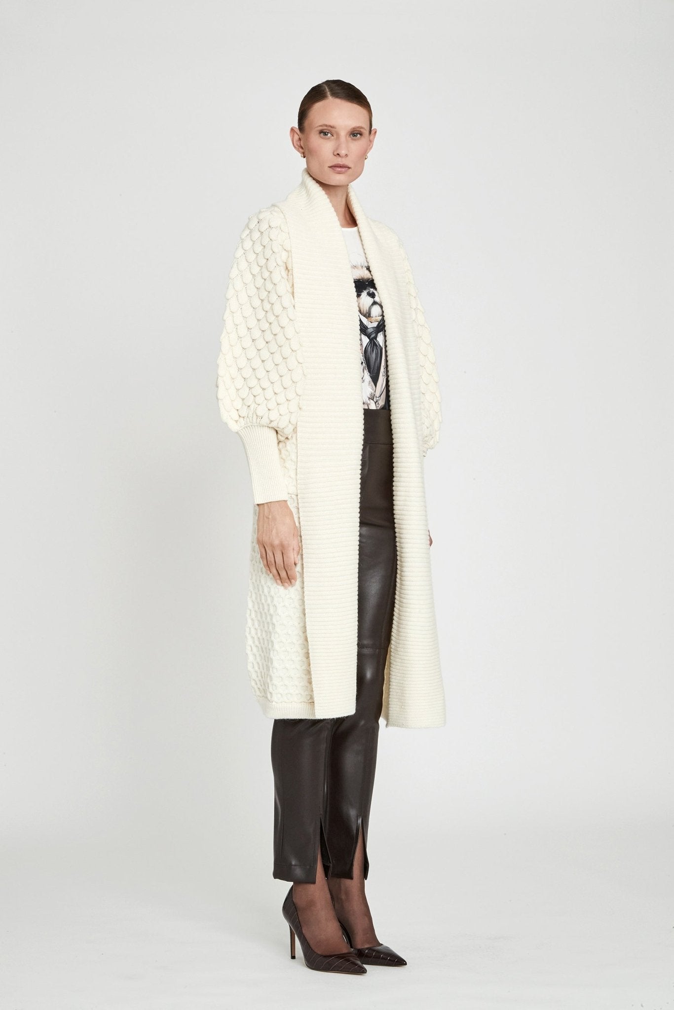 CARDIGAN LARGO MARFIL GENEVIEVE - THE EXTREME COLLECTION
