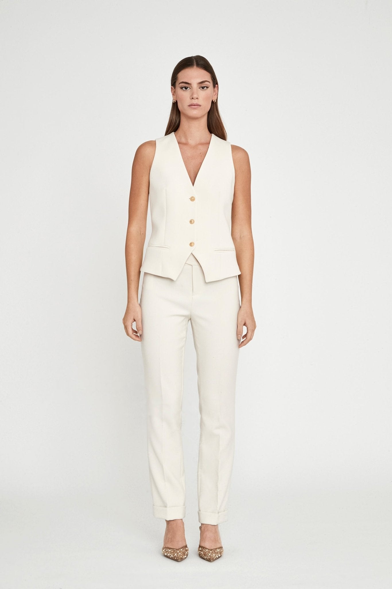 CHALECO SUPER CREPE MARFIL ATELIER - THE EXTREME COLLECTION
