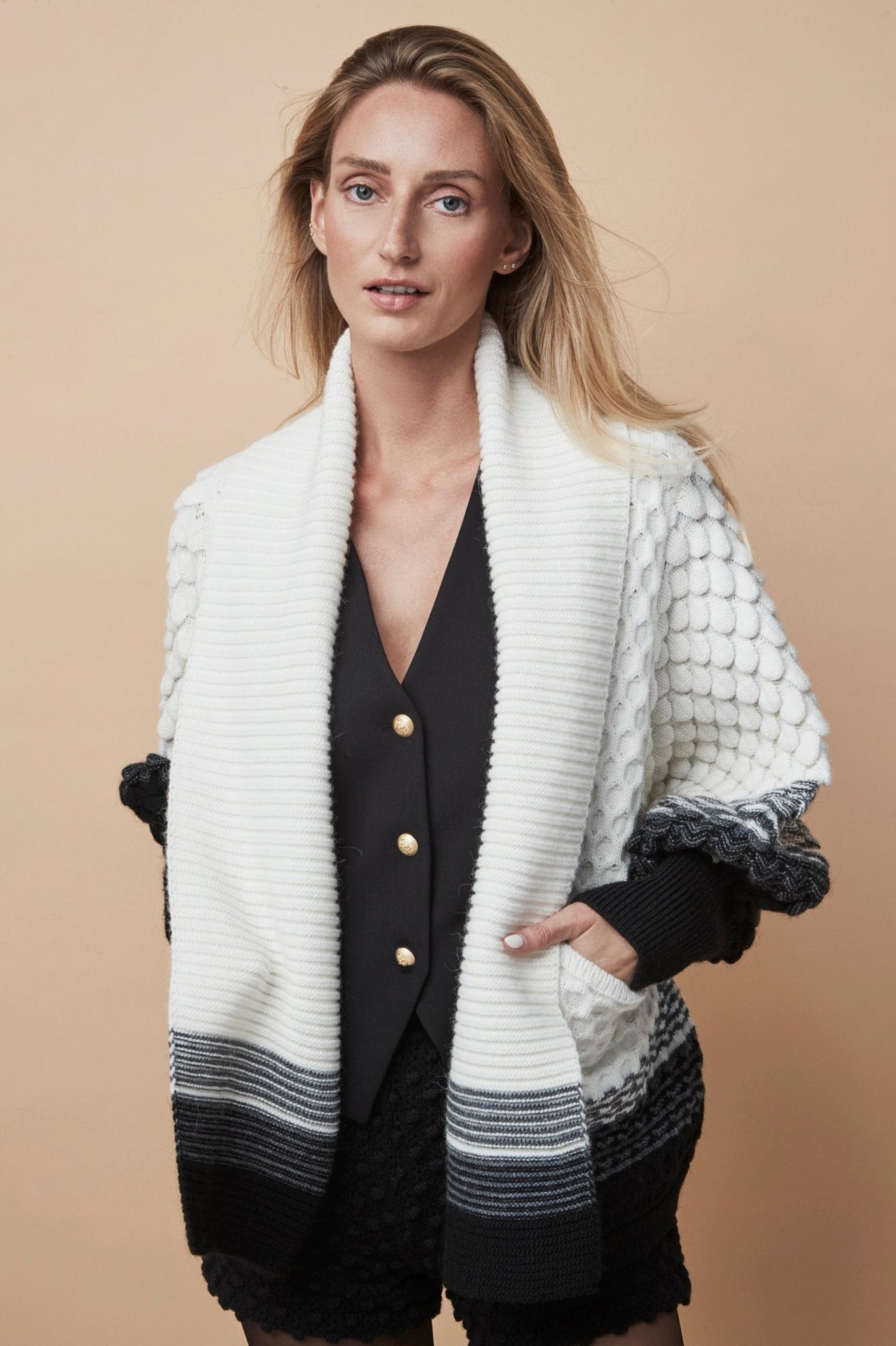 CHAQUETA ALPACA MERINO SIMONETTA BLANCO - THE EXTREME COLLECTION