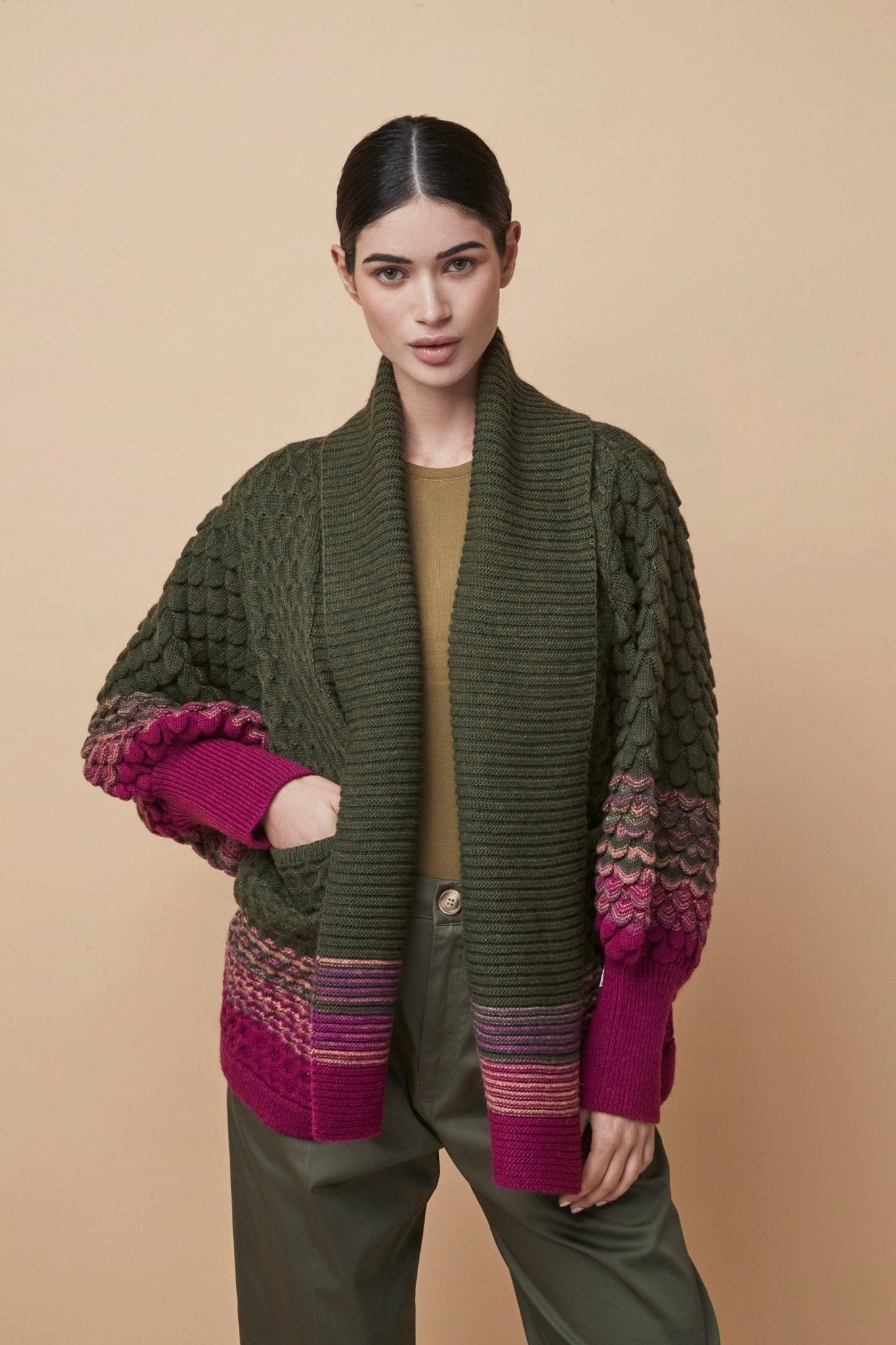 CHAQUETA ALPACA Y MERINO SIMONETTA VERDE - THE EXTREME COLLECTION