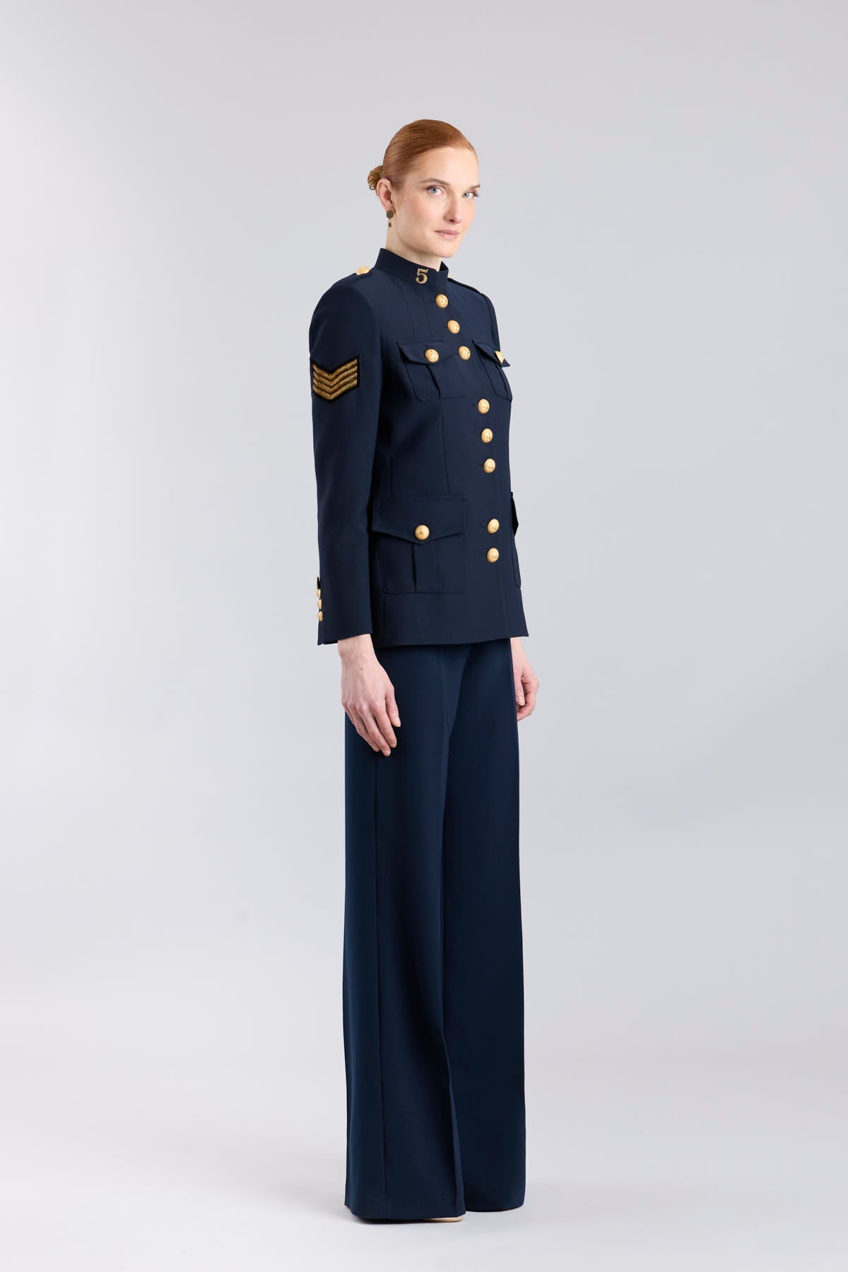 Chaqueta Militar Mujer Azul Marino Manhattan - Sastrería en Crepe - THE EXTREME COLLECTION