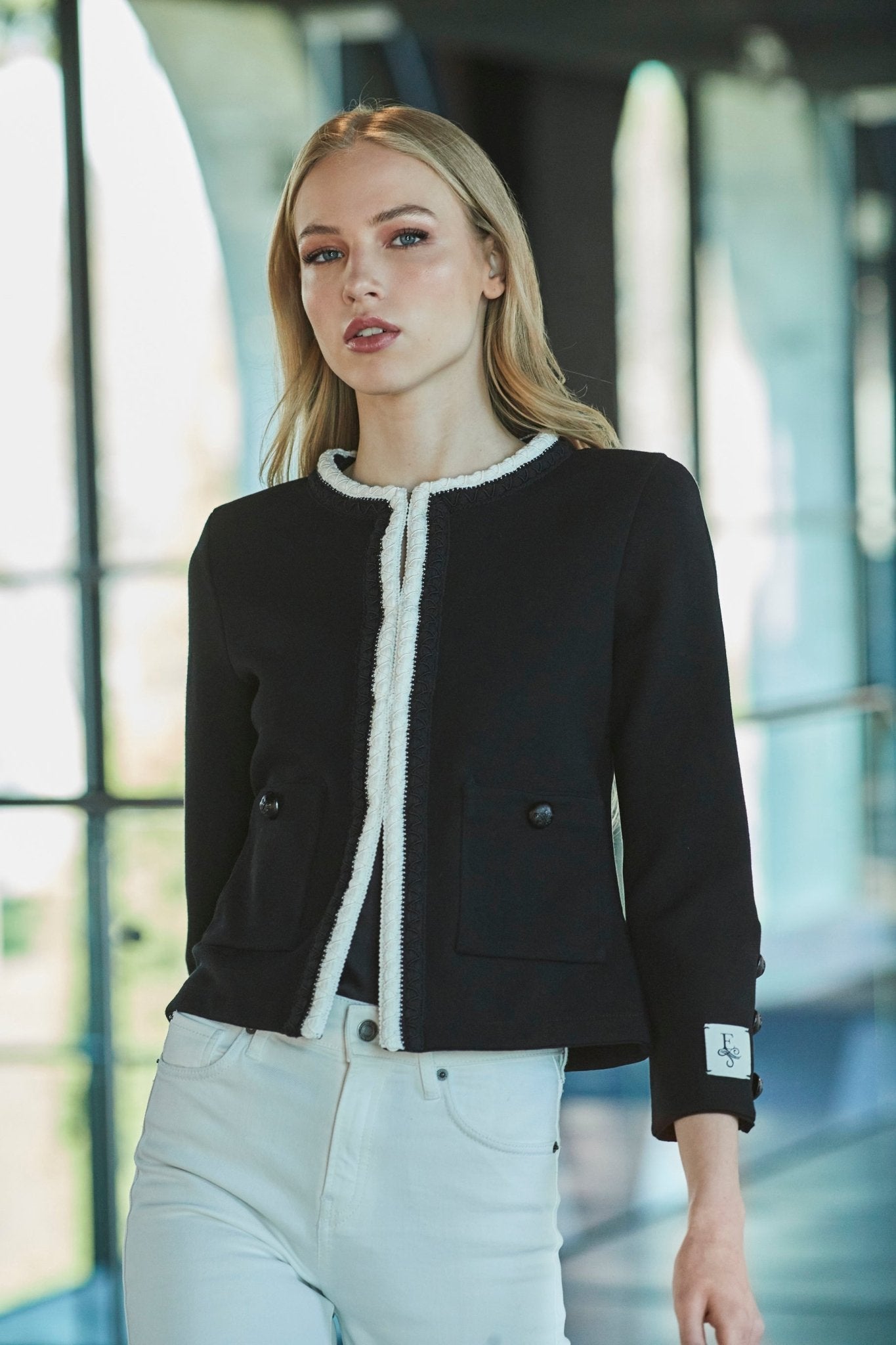 CHAQUETA TWEED CORTA NEGRO BAPTISTE - THE EXTREME COLLECTION