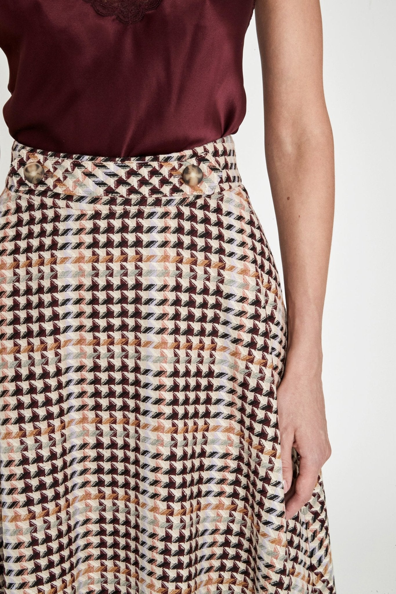 FALDA MIDI PATA DE GALLO TRISTAN - THE EXTREME COLLECTION