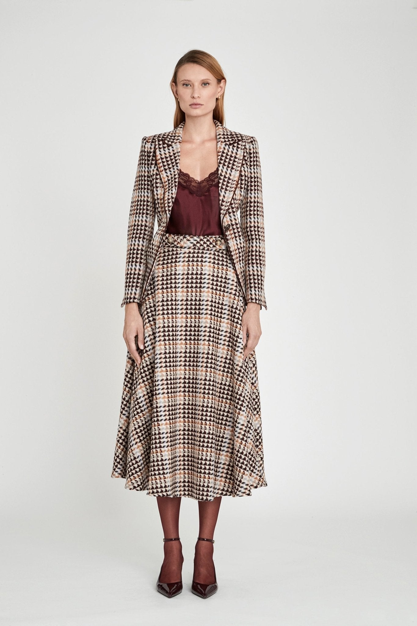 FALDA MIDI PATA DE GALLO TRISTAN - THE EXTREME COLLECTION