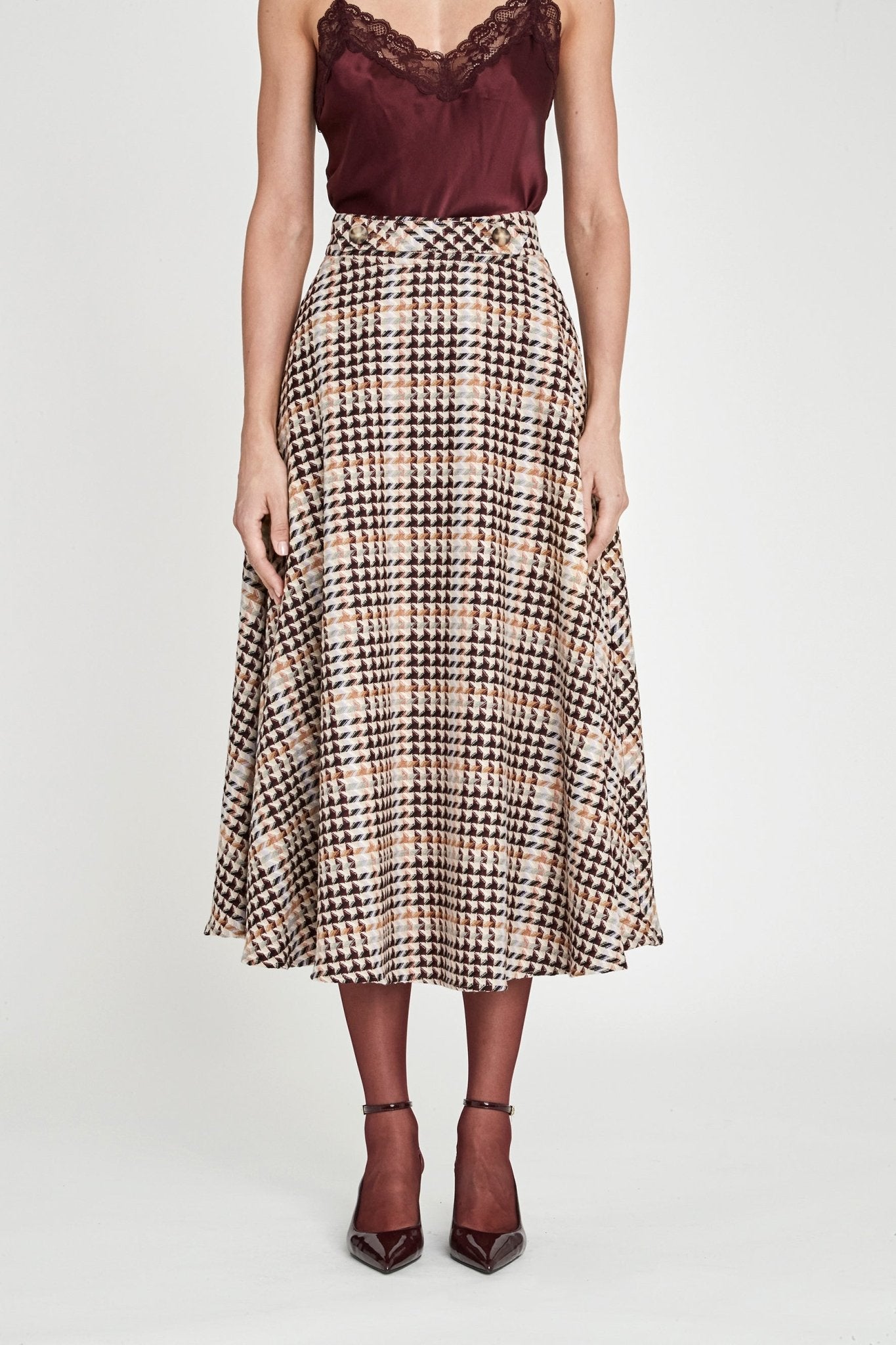 FALDA MIDI PATA DE GALLO TRISTAN - THE EXTREME COLLECTION