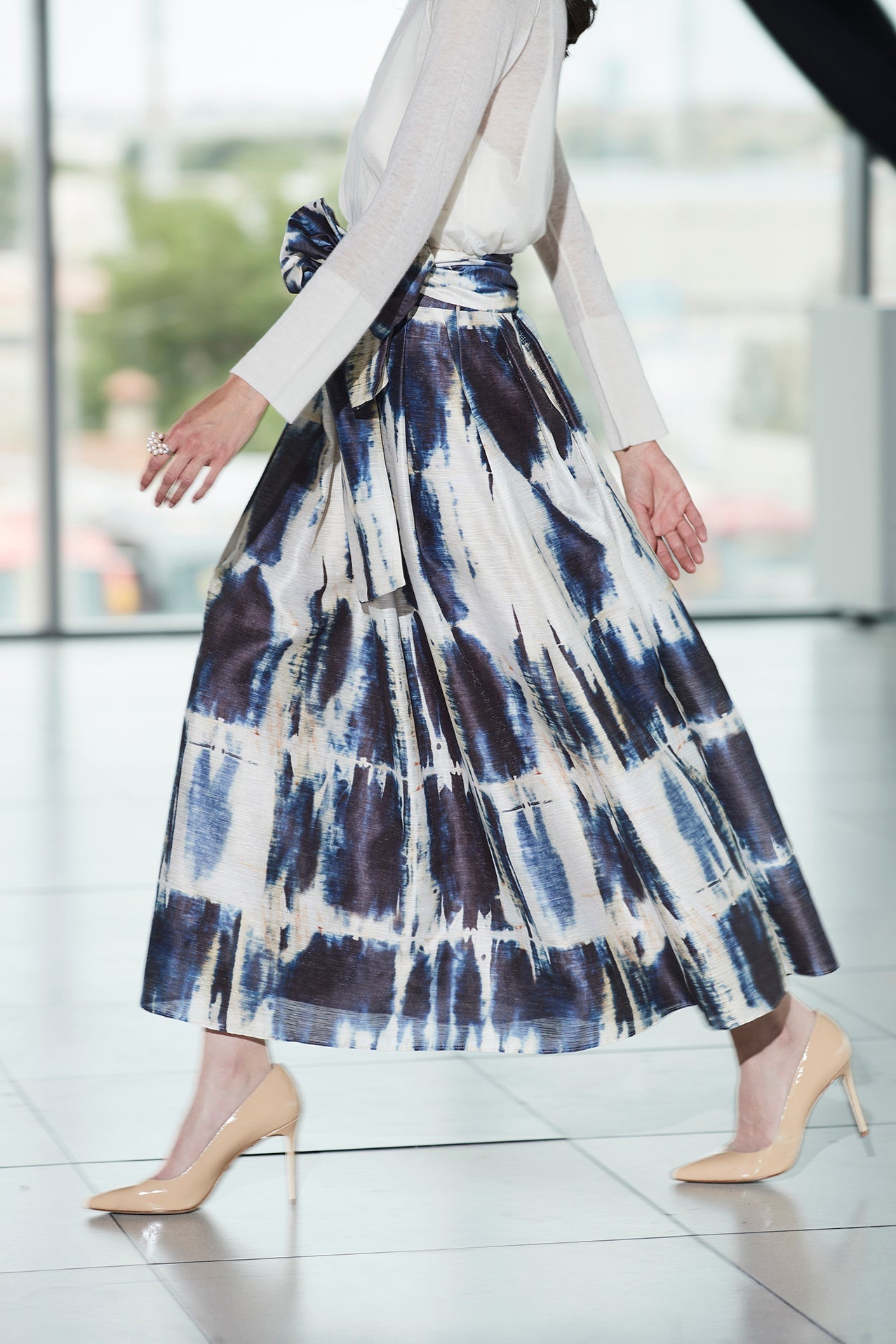 FALDA MIDI TAFETA ZAFIRO BASTIAN - THE EXTREME COLLECTION