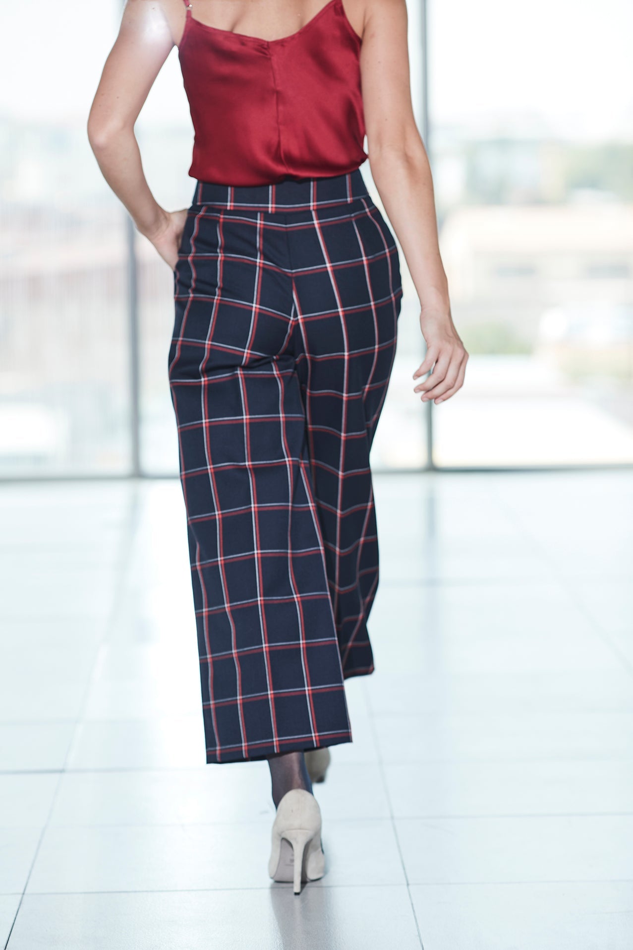 PANTALÓN CUADROS INDIGO ELEANOR - THE EXTREME COLLECTION