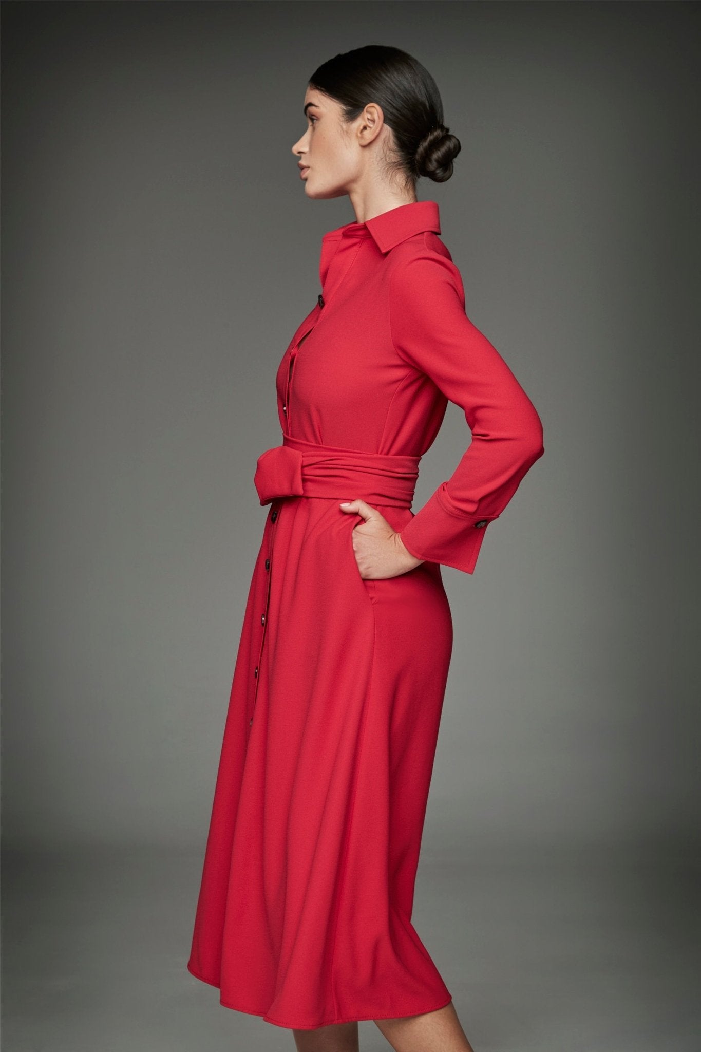 VESTIDO CAMISERO CORNELIA Nº 5 ROJO - THE EXTREME COLLECTION