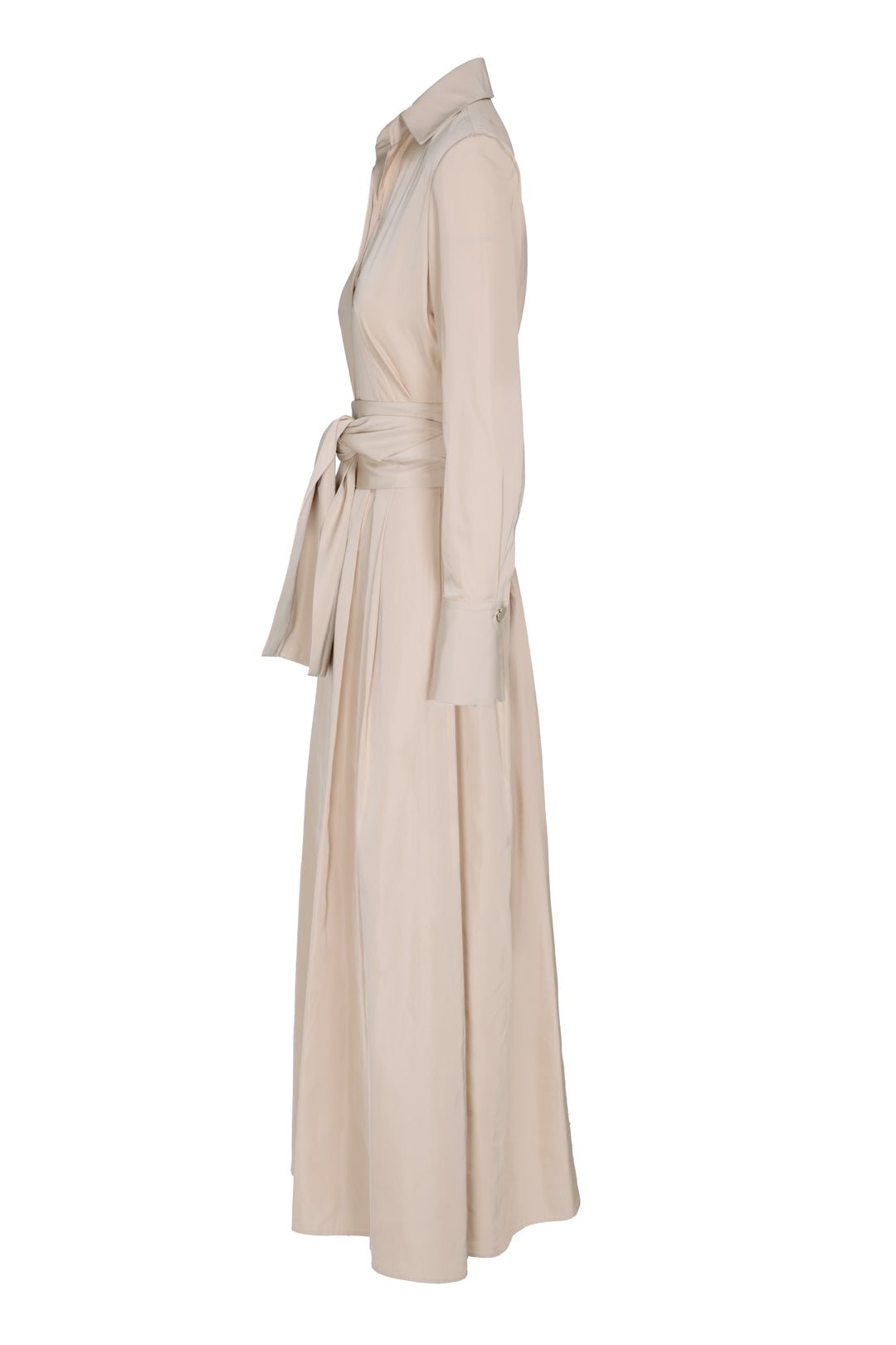VESTIDO LISO CINTURON BEIGE CORNELIA - THE EXTREME COLLECTION
