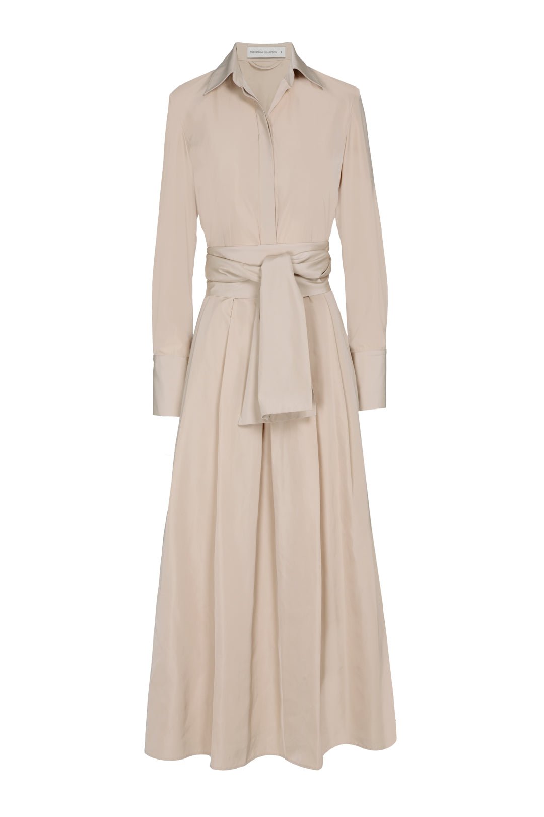 VESTIDO LISO CINTURON BEIGE CORNELIA - THE EXTREME COLLECTION